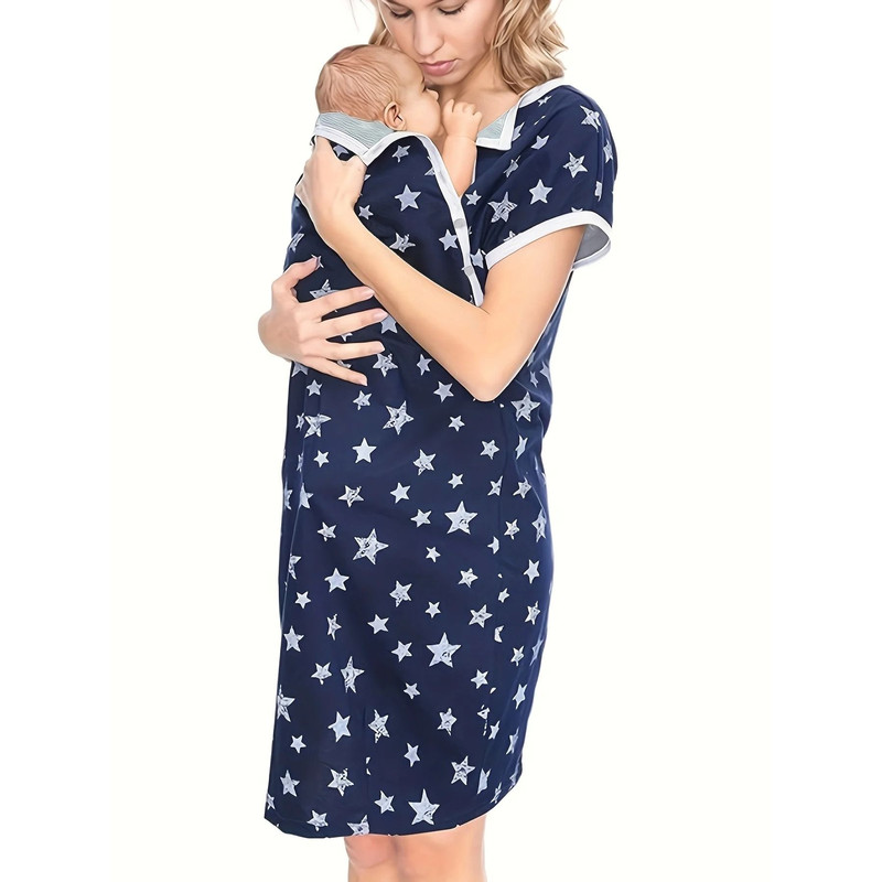 3 In 1 Maternity Nursing Nightgown For Labor Delivery And Breastfeeding 3