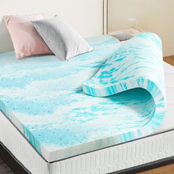 cooling gel memory foam mattress topper full size soft and breathable 2 to 3 inch