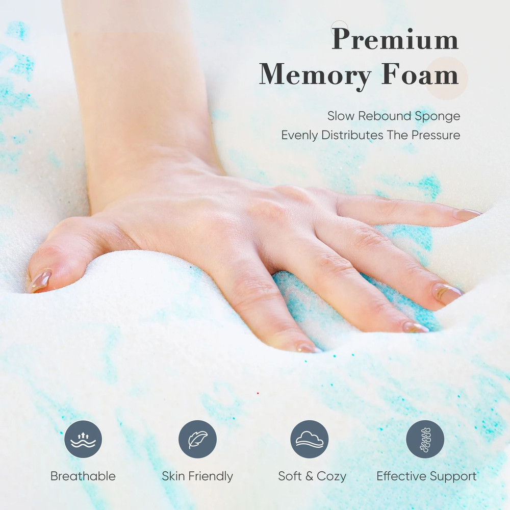 Cooling Gel Memory Foam Mattress Topper Full Size Soft And Breathable 2 To 3 Inch 4