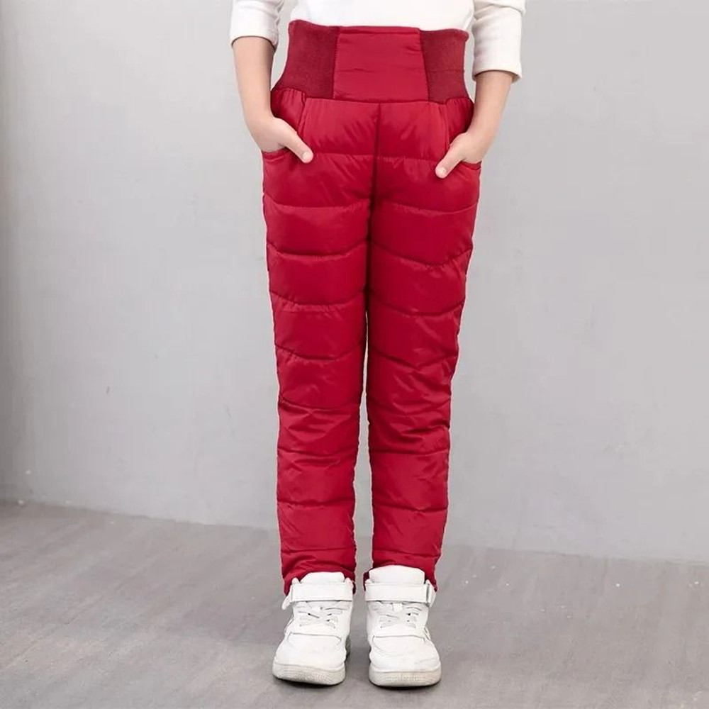 Kids Waterproof Winter Pants With Cotton Padding And High Waist Design 2