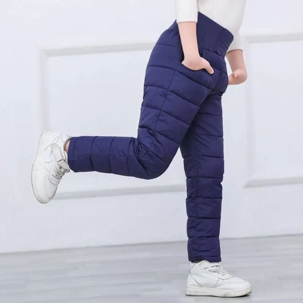 Kids Waterproof Winter Pants With Cotton Padding And High Waist Design 3