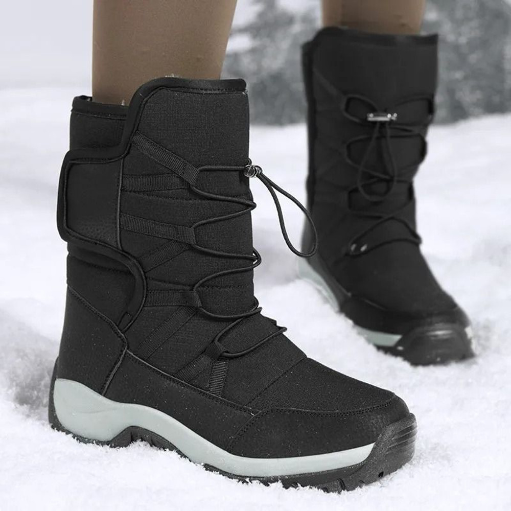 Mens Waterproof Plush Lined Winter Boots Breathable Non Slip Snow Boots 3