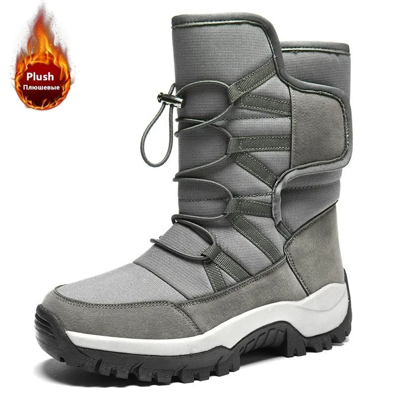 Mens Waterproof Plush Lined Winter Boots Breathable Non Slip Snow Boots 7