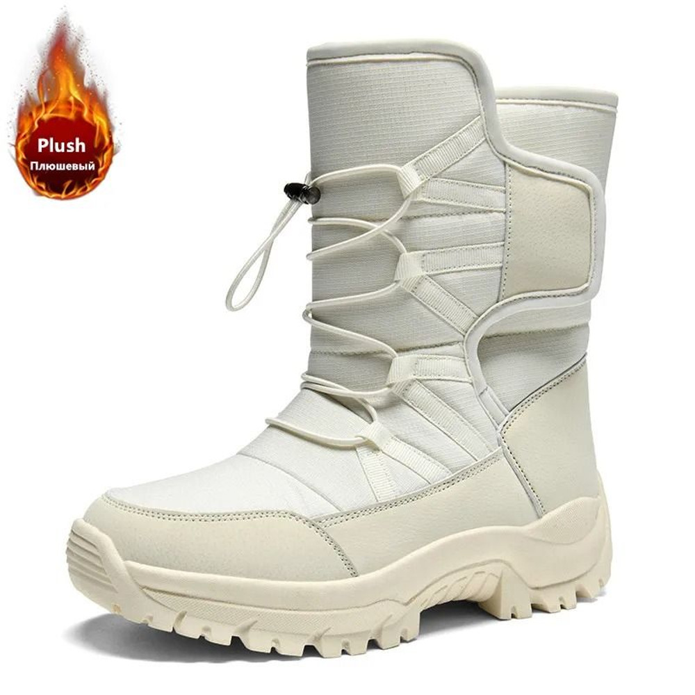 Mens Waterproof Plush Lined Winter Boots Breathable Non Slip Snow Boots 8