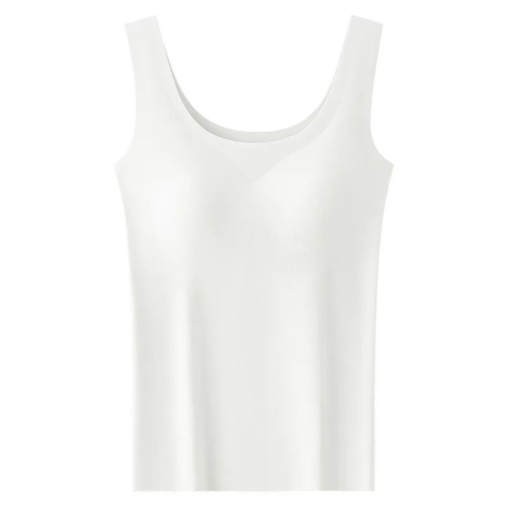 Cooling Ice Silk Seamless Tank Top With Chest Support And Wide Straps For Women 7