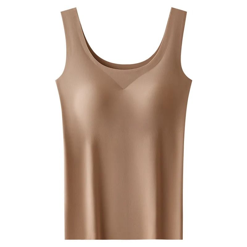 Cooling Ice Silk Seamless Tank Top With Chest Support And Wide Straps For Women 8