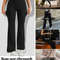 High Waist Plush Bell Bottom Warm Pants For Women Soft Thick Winter Trousers 3