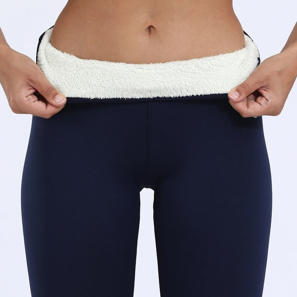 High Waist Velvet Plush Fleece Lined Leggings For Women Winter Warm Stretch Pants 7