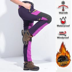 waterproof fleece lined soft shell pants for women winter trekking hiking camping