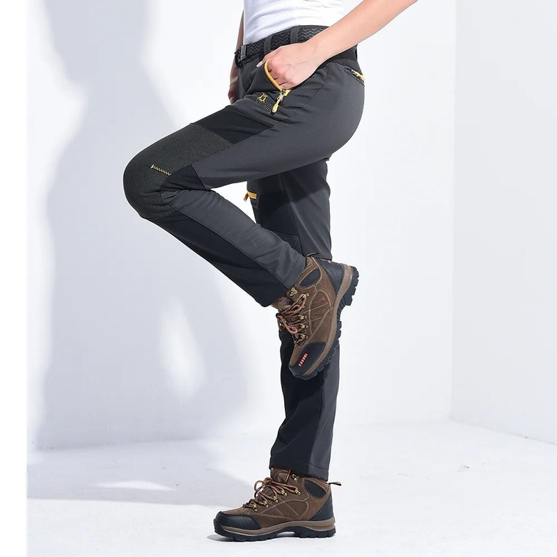 Waterproof Fleece Lined Soft Shell Pants For Women Winter Trekking Hiking Camping 7