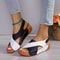 Women Contrast Color Peep Toe Platform Wedge Sandals Non Slip Summer Comfort Shoes 0