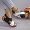 Women Contrast Color Peep Toe Platform Wedge Sandals Non Slip Summer Comfort Shoes 7