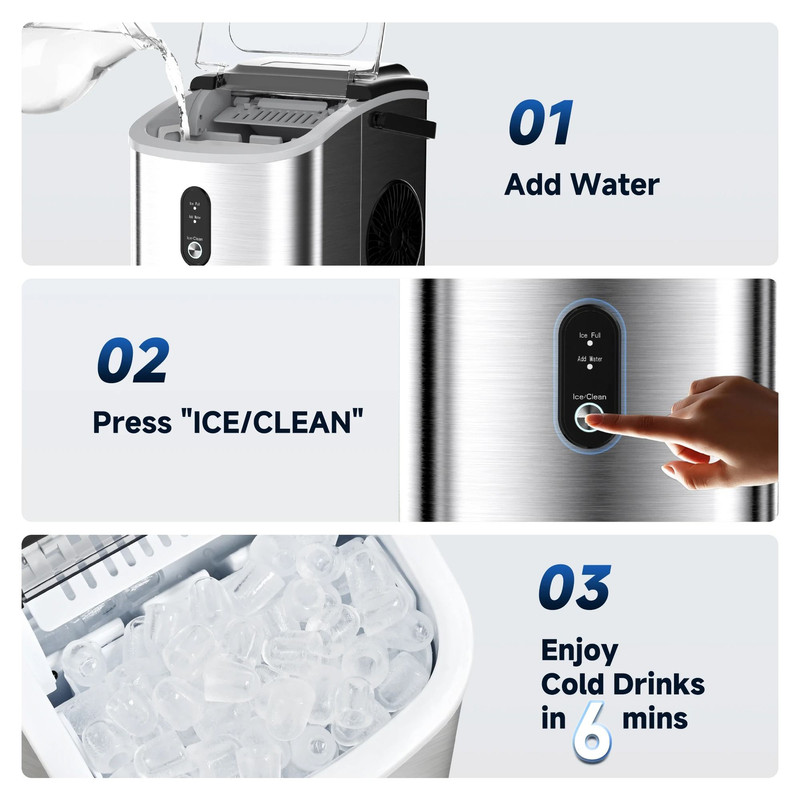 Compact Countertop Ice Maker With Fast 6 Minute Cycle And Auto Cleaning Function 1