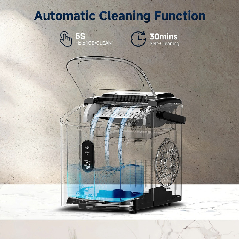 Compact Countertop Ice Maker With Fast 6 Minute Cycle And Auto Cleaning Function 4