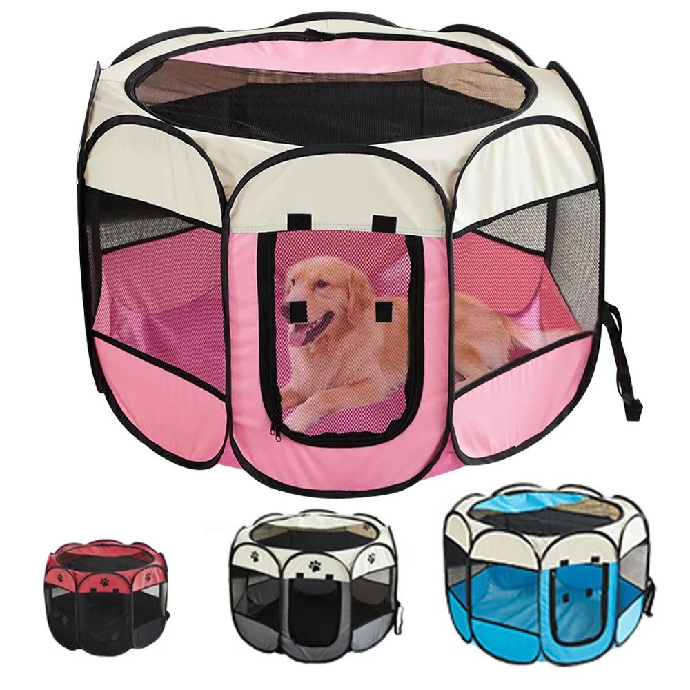 Foldable Pet Tent And Octagonal Enclosure For Cats And Small Dogs Portable Oxford Cloth Kennel 0