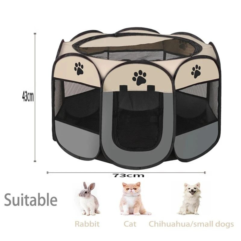 Foldable Pet Tent And Octagonal Enclosure For Cats And Small Dogs Portable Oxford Cloth Kennel 4