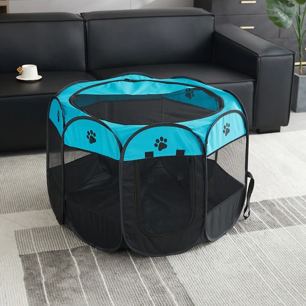 Foldable Pet Tent And Octagonal Enclosure For Cats And Small Dogs Portable Oxford Cloth Kennel 11