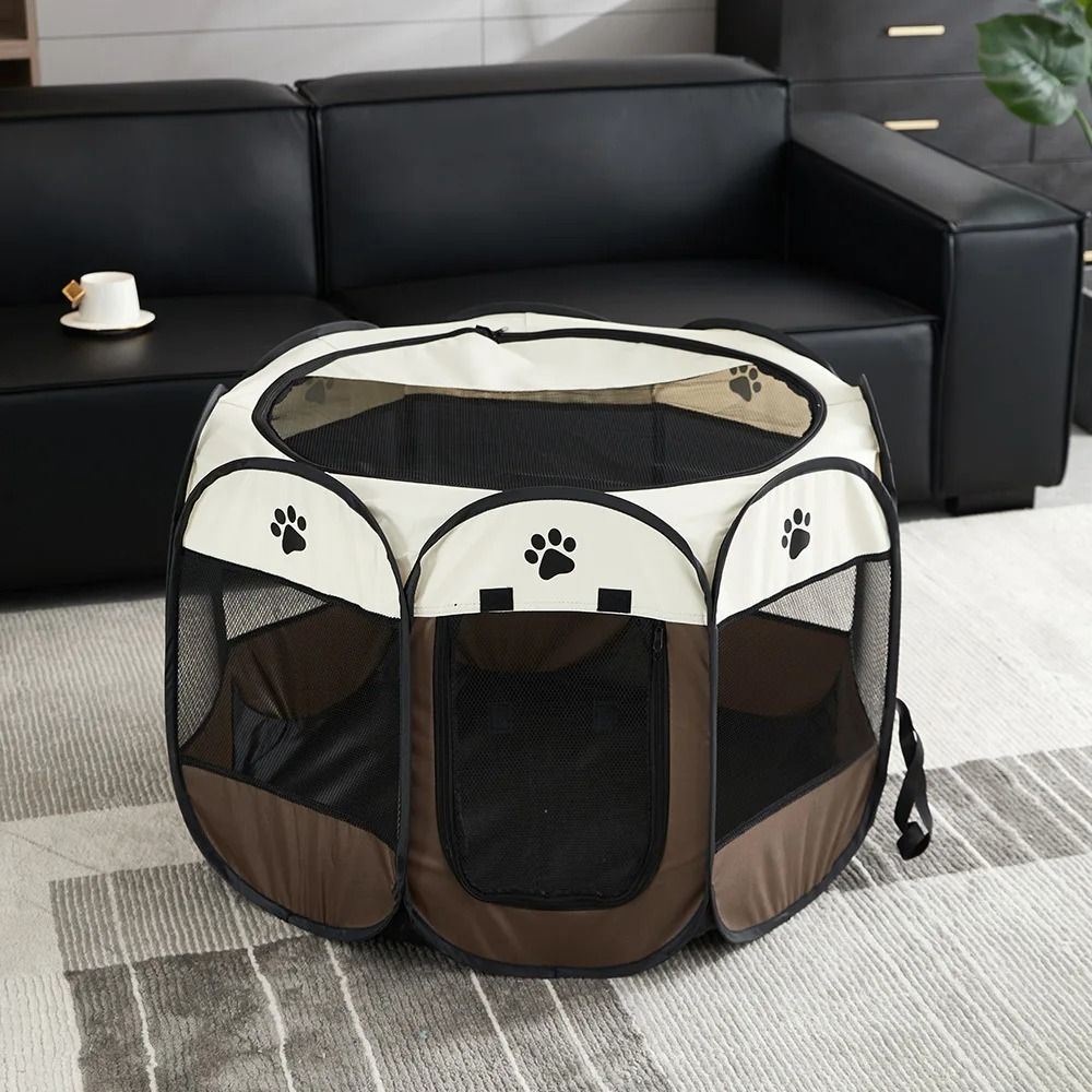 Foldable Pet Tent And Octagonal Enclosure For Cats And Small Dogs Portable Oxford Cloth Kennel 8
