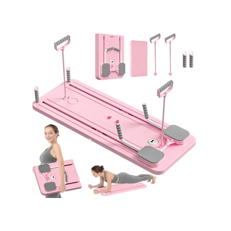 Adjustable Pilates Push Up And Core Training Board With Resistance Bands For Home Workouts 0