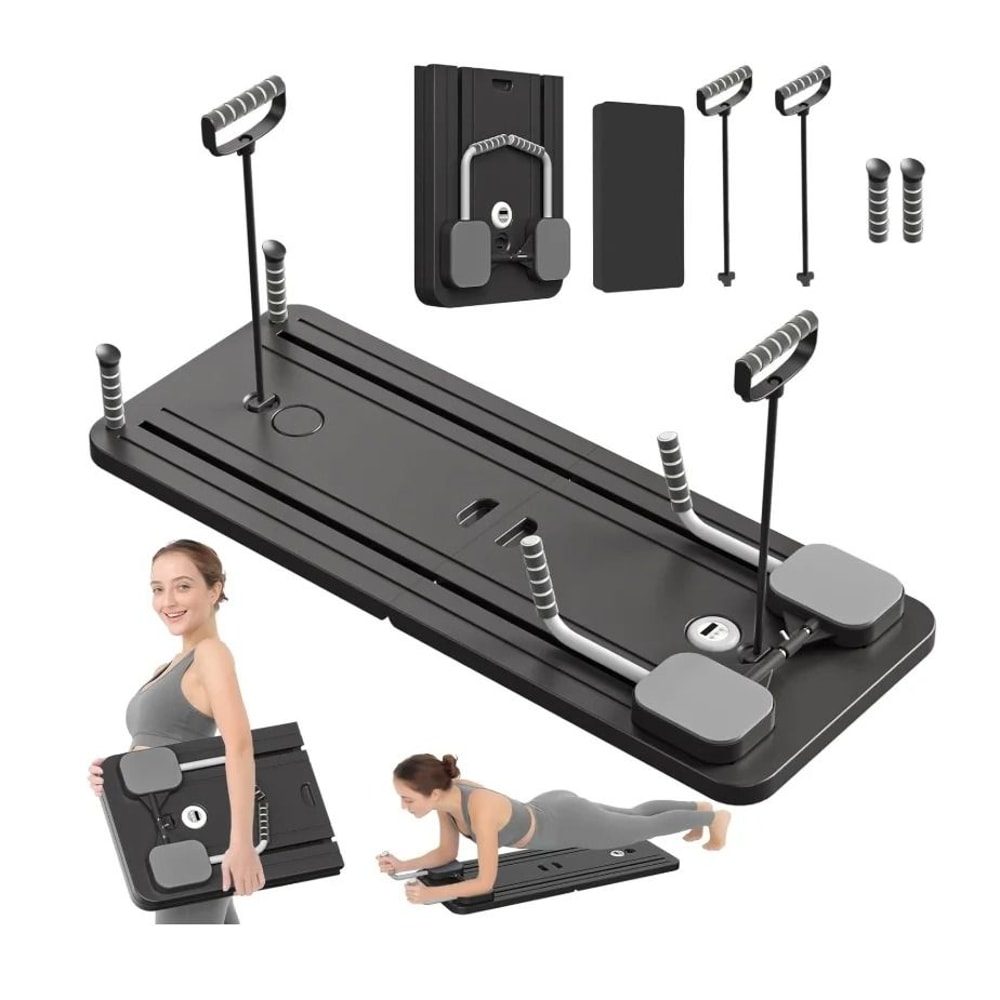 Adjustable Pilates Push Up And Core Training Board With Resistance Bands For Home Workouts 4