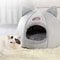 Warm Winter Cat Cave Bed With Removable Cushion 2