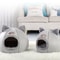 Warm Winter Cat Cave Bed With Removable Cushion 3