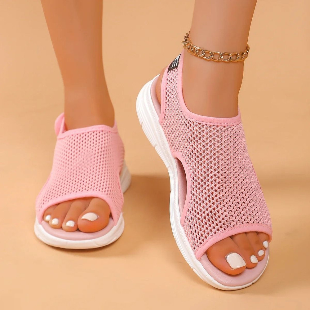 Women Knitted Sports Sandals Summer Casual SlipOn Lightweight Sandals Women Mesh Stretch Beach Luxu 0