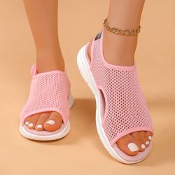 women knitted sports sandals summer casual slip-on lightweight sandals women mesh stretch beach luxury shoes sandalias d