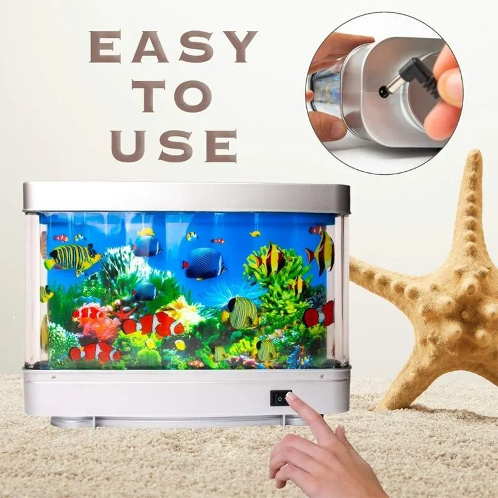 Artificial Fish Tank Night Light With Moving Ocean Display For Kids And Home Decor 1