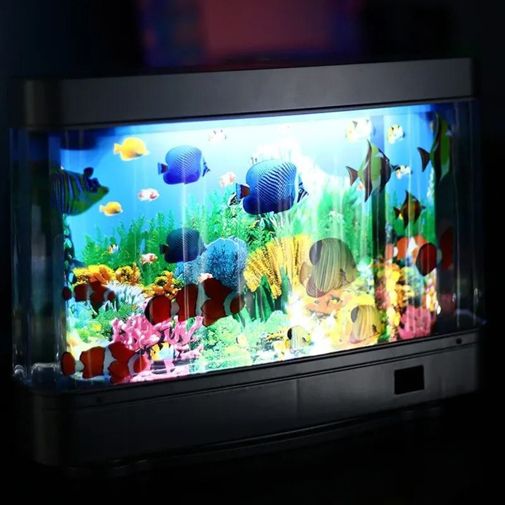 Artificial Fish Tank Night Light With Moving Ocean Display For Kids And Home Decor 3