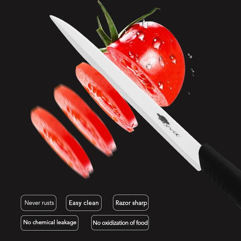 Ceramic Kitchen Knife Set With Peeler And Protective Sheaths For Precision Cutting 2