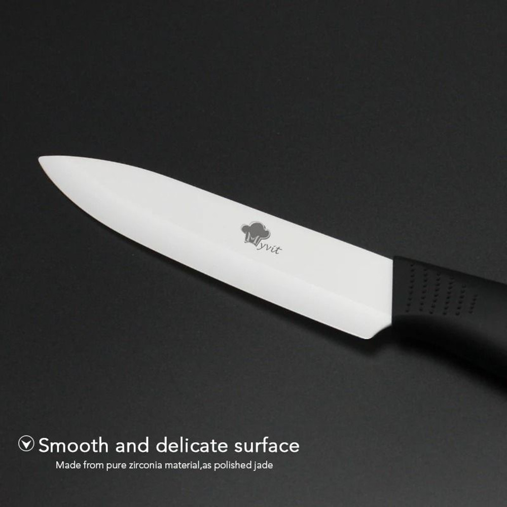 Ceramic Kitchen Knife Set With Peeler And Protective Sheaths For Precision Cutting 3