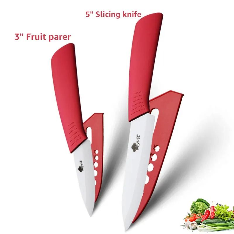 Ceramic Kitchen Knife Set With Peeler And Protective Sheaths For Precision Cutting 9
