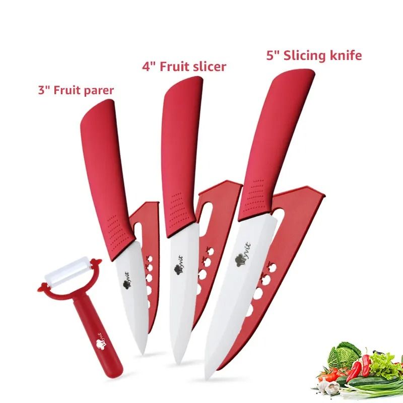 Ceramic Kitchen Knife Set With Peeler And Protective Sheaths For Precision Cutting 15
