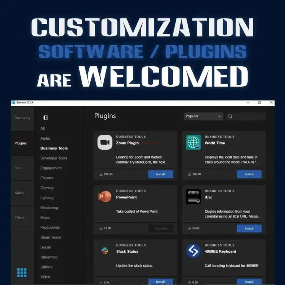 LCD Button Stream Deck Keyboard With 15 Custom Keys For Live Content Creation 4