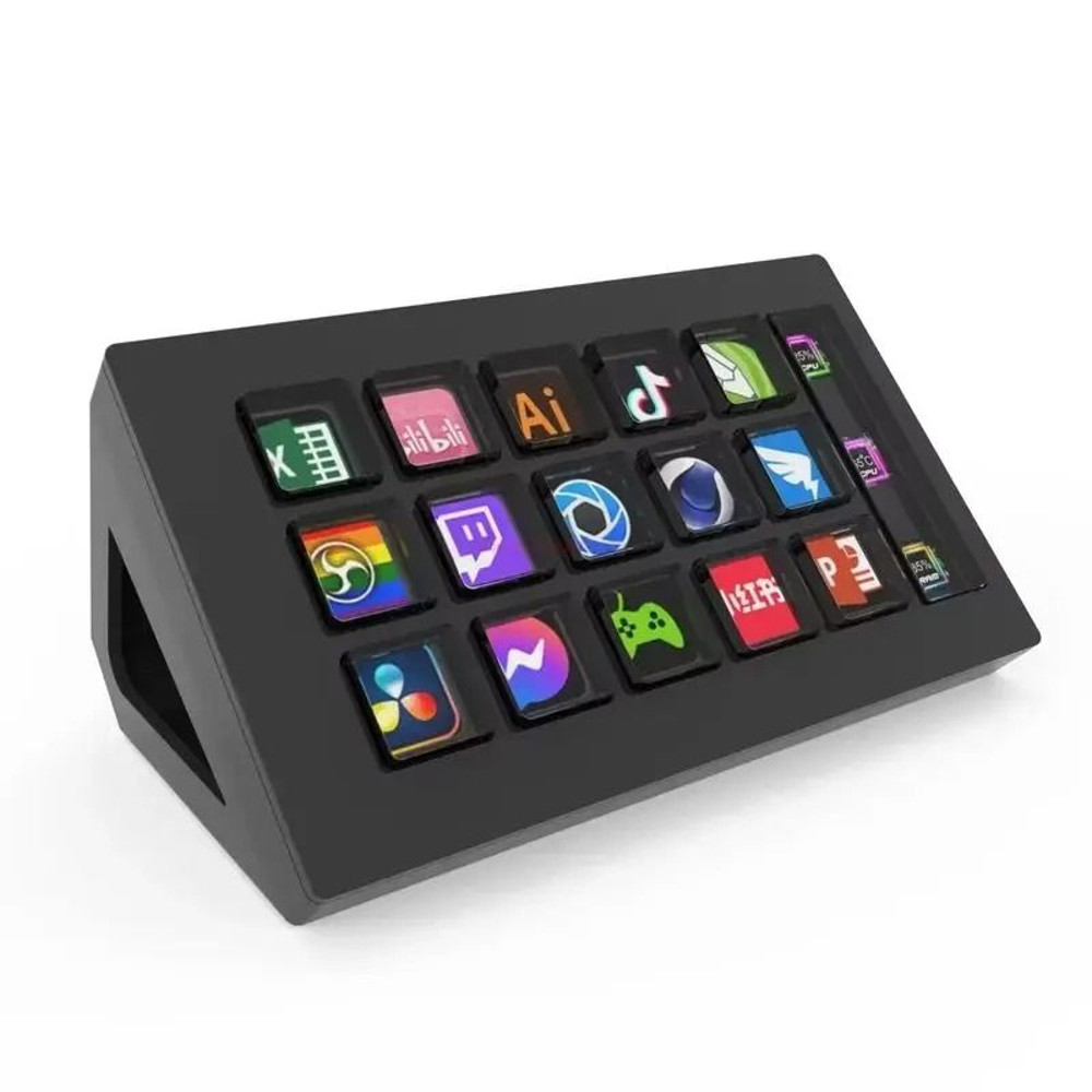 LCD Button Stream Deck Keyboard With 15 Custom Keys For Live Content Creation 5