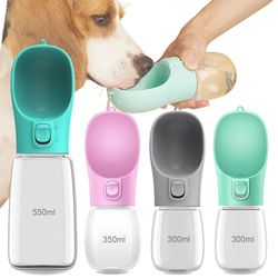 portable dog water bottle with built-in bowl for outdoor travel