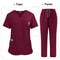 High Quality Women Medical Scrubs Set Nursing Uniform Top And Pants 13
