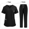High Quality Women Medical Scrubs Set Nursing Uniform Top And Pants 8