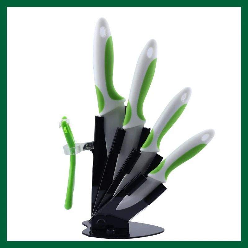 Ceramic Kitchen Knife Set With Peeler And Organizer Stand 9