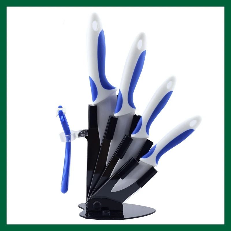 Ceramic Kitchen Knife Set With Peeler And Organizer Stand 11