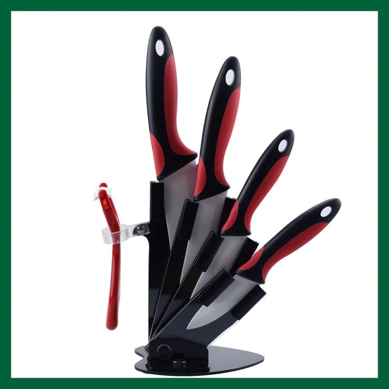 Ceramic Kitchen Knife Set With Peeler And Organizer Stand 6