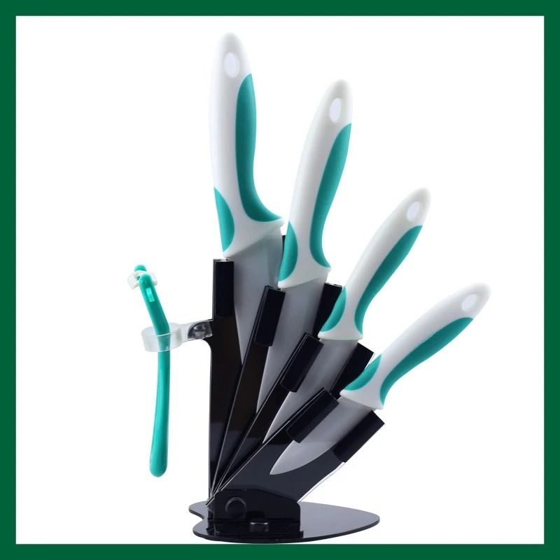 Ceramic Kitchen Knife Set With Peeler And Organizer Stand 8