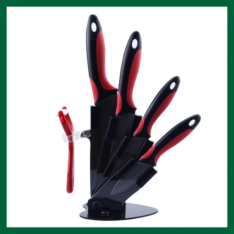 Ceramic Kitchen Knife Set With Peeler And Organizer Stand 12