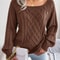 Women Casual Square Neck Button Sweater Long Sleeve Knit Pullover For Fall And Winter Style 2