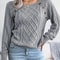 Women Casual Square Neck Button Sweater Long Sleeve Knit Pullover For Fall And Winter Style 4