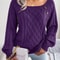 Women Casual Square Neck Button Sweater Long Sleeve Knit Pullover For Fall And Winter Style 15