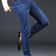 Men Stretch Slim Fit Casual Pants Comfortable Business Style Soft Straight Denim Look Trousers 2