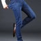 Men Stretch Slim Fit Casual Pants Comfortable Business Style Soft Straight Denim Look Trousers 2