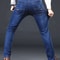 Men Stretch Slim Fit Casual Pants Comfortable Business Style Soft Straight Denim Look Trousers 3